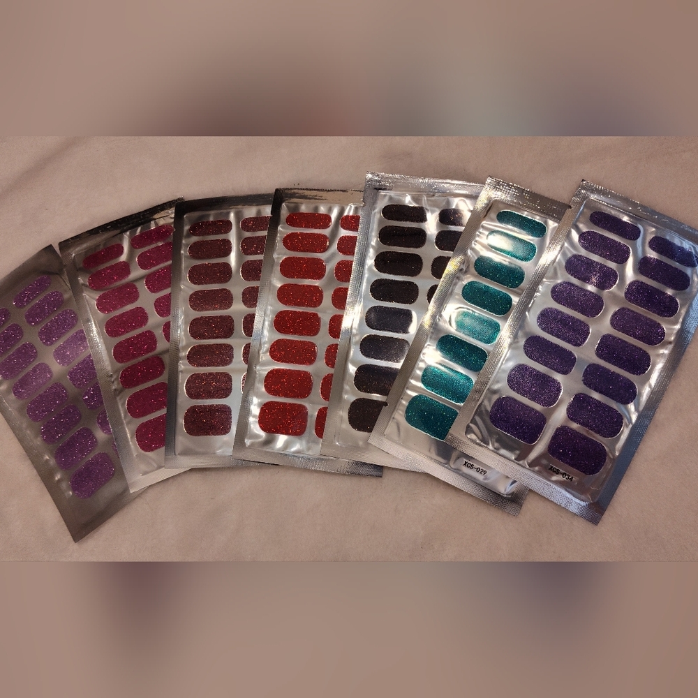 Glitter Nail Wraps Set - Multicolor